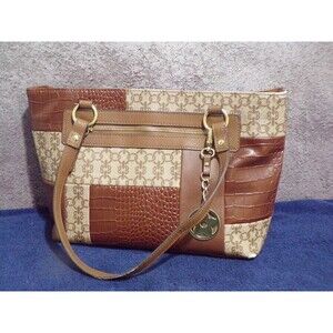 Bueno Collection Woman’s Handbag Brown Patch w/Gold